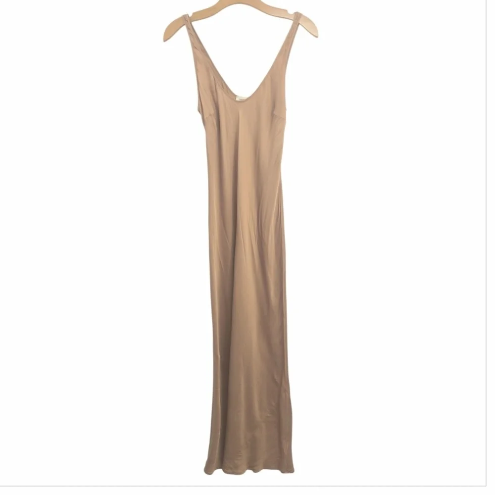L'AGENCE‎ Akiya Satin Slip Dress Coco Brown Bias Cut Midi XS Tall - Picture 9 of 14